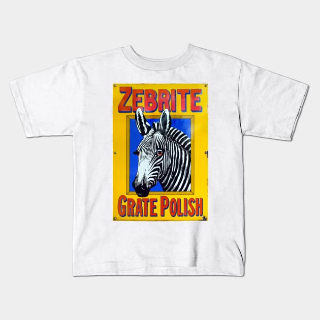 Zebrite, vintage enamel advertising Kids T-Shirt by JonDelorme